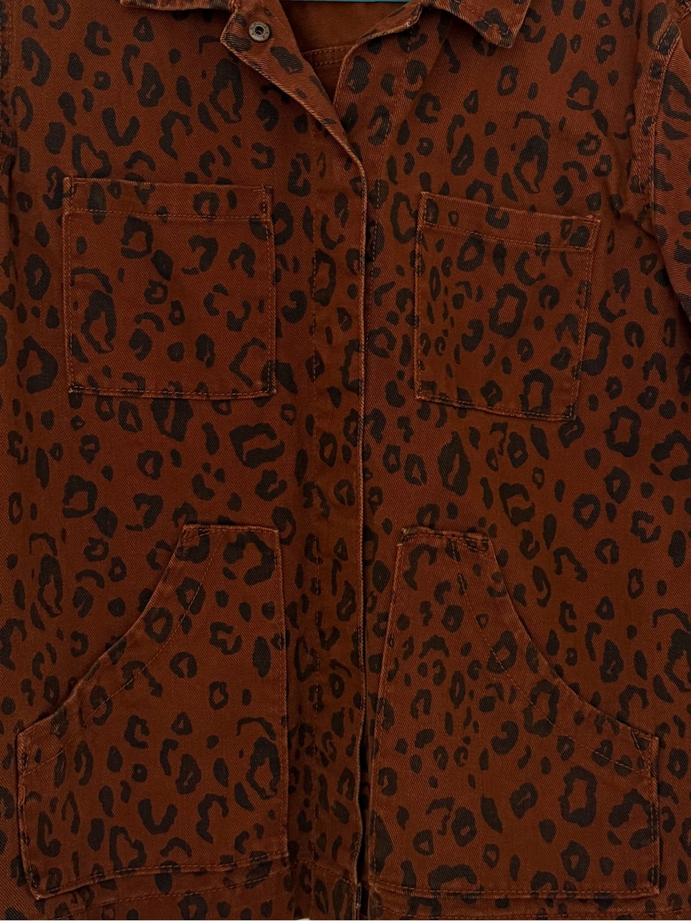Universal Thread Rust Brown Leopard Print Jacket - Picture 4 of 4
